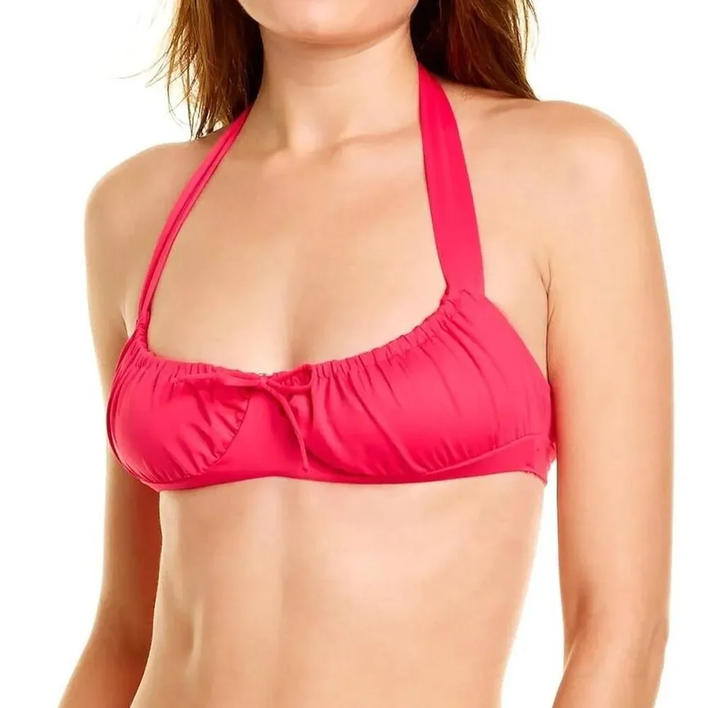 Frankie’s Bikinis Bernie Halter Bikini Top in Rosewood Pink - NWT - Size small